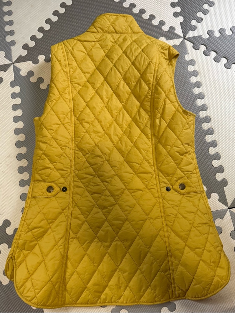 Barbour Quilted Mustard Yellow Sleeveless Vest - Picture 3 of 3